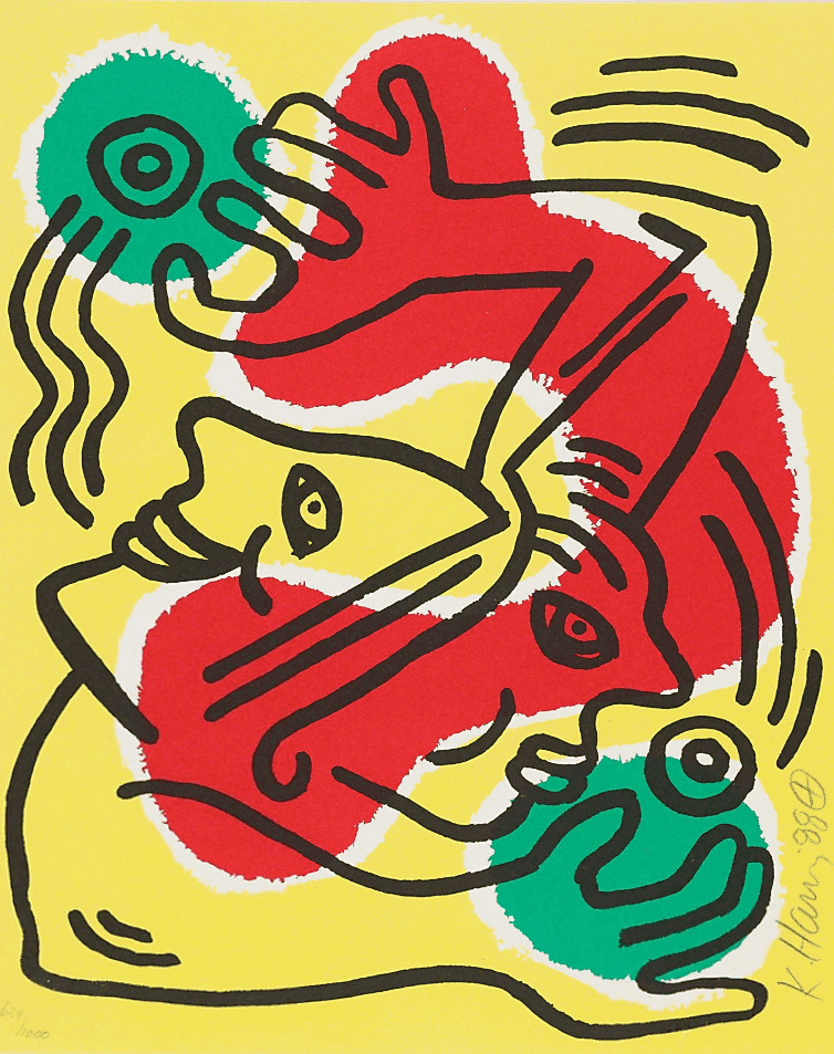 Keith Haring, ‘International Volunteer Day’, 1988, Print, Lithograph in colors, null, Numbered, Dated