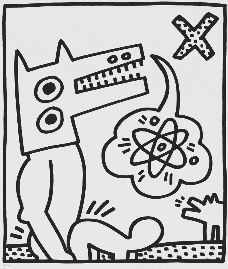Keith Haring, ‘Lucio Amelio's Suite’, 1983, Print, Black & white lithograph on paper, Lucio Amelio, Numbered