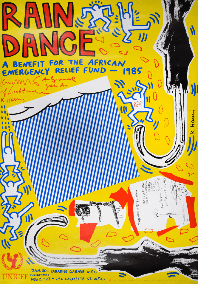 Keith Haring, ‘Rain Dance’, 1985, Print, Original Offset lithograph on paper., null, Numbered