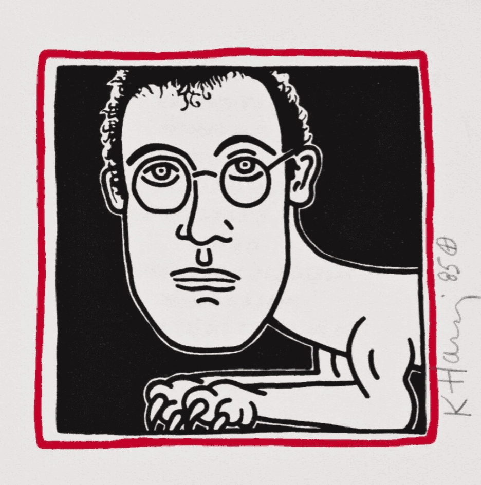 Keith Haring, ‘Self Portrait (Invitation to Palladium Dinner)’, 1985, Print, Silkscreen, null, Dated