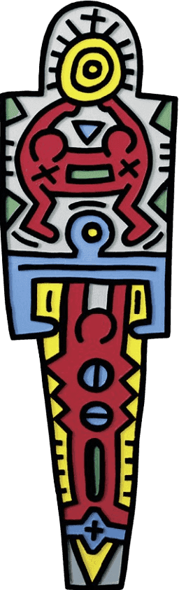 Keith Haring, ‘Totem’, 1989, Sculpture, Carved plywood painted with enamel in colors, null, Numbered