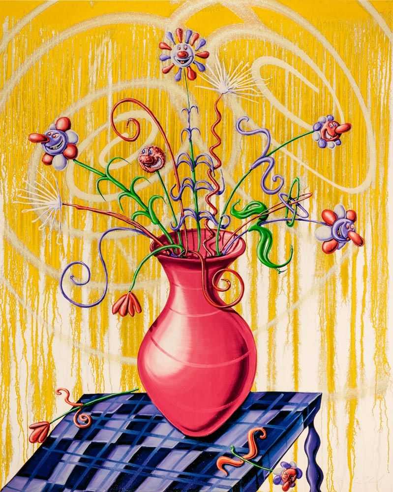 Kenny Scharf, ‘Flores (Yellow)’, 30-06-2020, Print, Archival pigment ink print with silkscreened high gloss varnish and diamond dust on Innova Etching Cotton Rag 315gsm fine art paper, Lococo Fine Art, Numbered, Dated