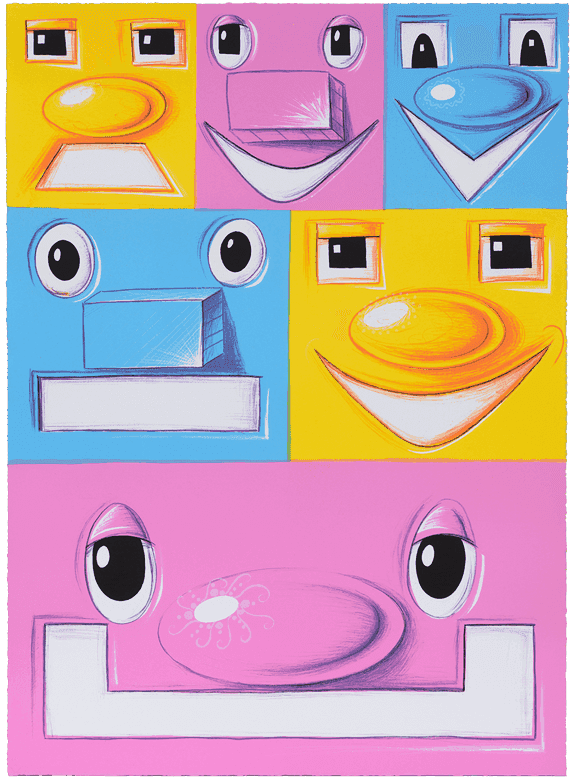 Kenny Scharf, ‘Vertical Blockheads’, 2016, Print, Lithograph, Hamilton Press Gallery, Numbered, Dated