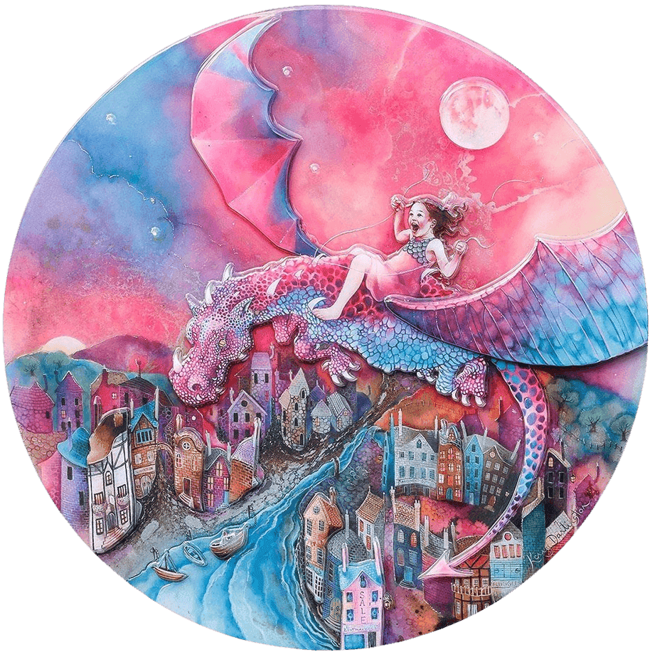 Kerry Darlington, ‘Dragon Rider’, 2022, Print, Hand embellished mix media artwork, null,