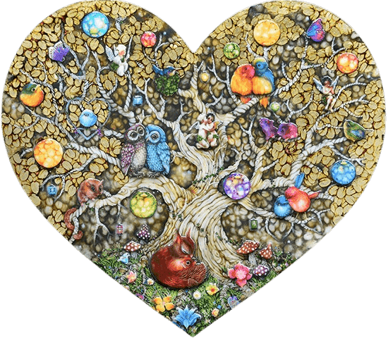 Kerry Darlington, ‘Heart of the Woodland’, 2024, Print, Mixed Media On Board, null, 