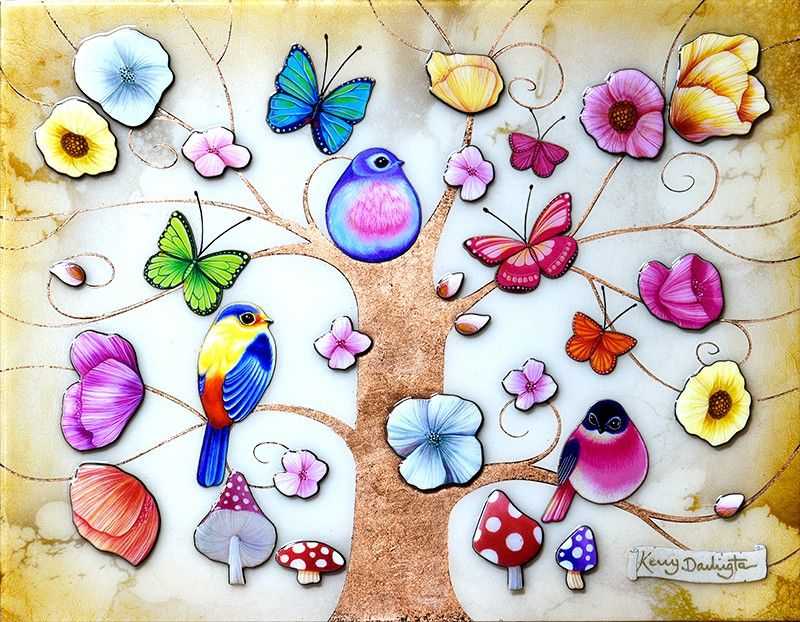 Kerry Darlington, ‘Little Tree of Enchantment’, 2020, Print, Board with gloss resin finish. Featuring raised 3D elements., null, Framed