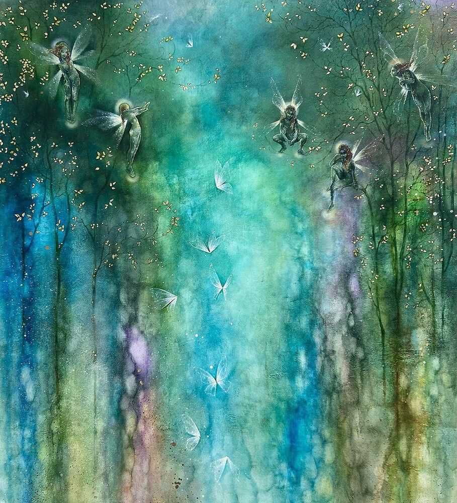 Kerry Darlington, ‘Pixie Hollow’, 2023, Print, Unique Limited Edition on board. Delicate metal leaf embellishment with gloss resin finish., null, Framed