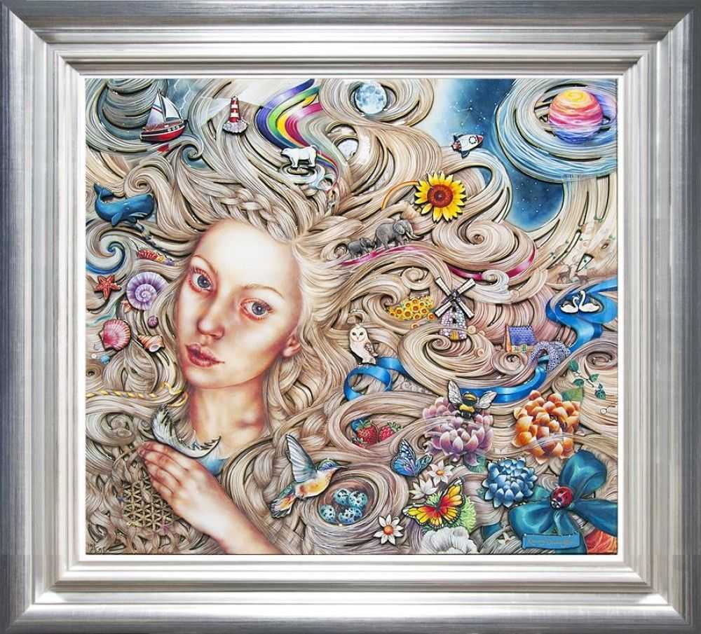Kerry Darlington, ‘Rapunzel’, 2014, Print, board with gloss resin finish. Featuring raised 3D elements., null, Framed