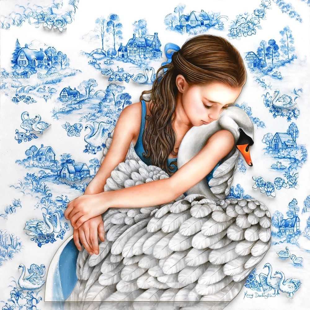Kerry Darlington, ‘Swan Lake’, 2023, Print, Hand embellished limited edition with 3D elements, null, Framed