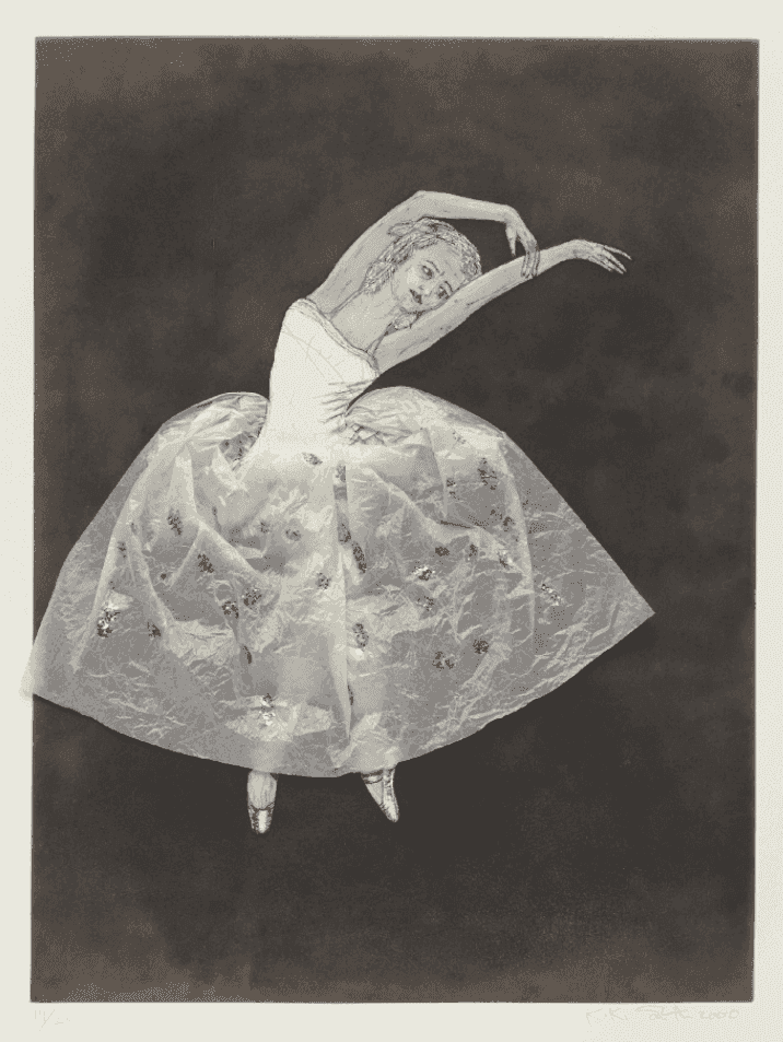 Kiki Smith, ‘Ballerina’, 2000, Print, Etching with aquatint and collage of tissue paper and glitter, on Somerset paper, with full margins, Pace Editions, Inc., Numbered, Dated