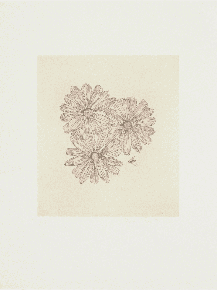 Kiki Smith, ‘Flower with Bee I’, 2000, Print, Etching and aquatint in colours, on wove paper, with full margins, null, Numbered, Dated
