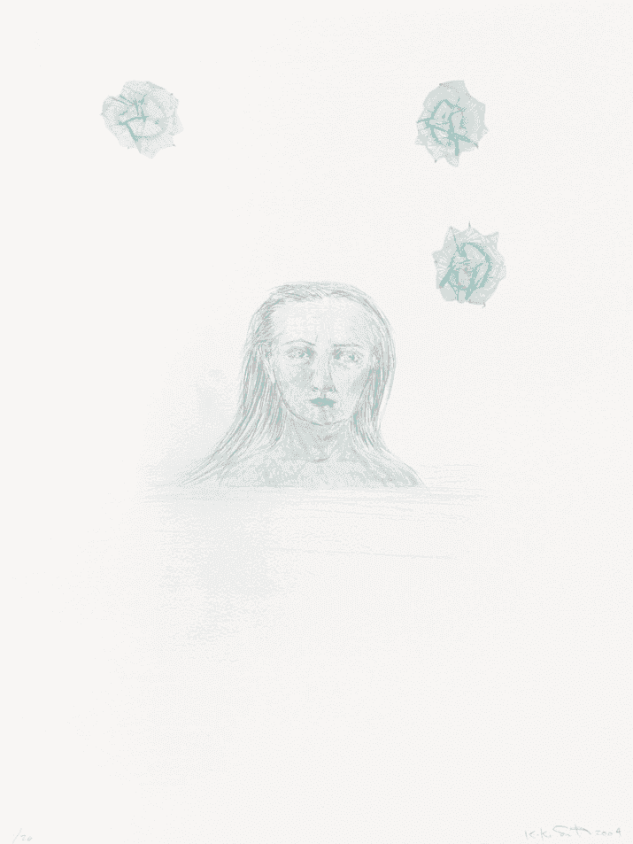 Kiki Smith, ‘In the Stream’, 2004, Print, Hand-coloured Iris print with tissue collage, null, Numbered, Dated
