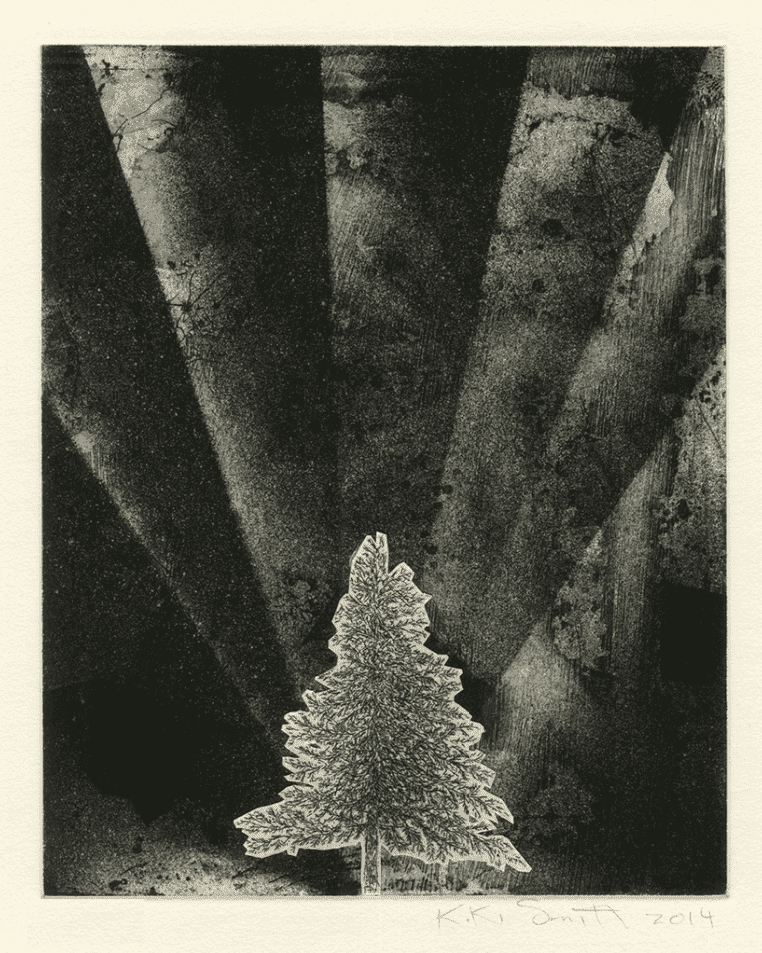 Kiki Smith, ‘Standing II’, 2014, Print, Copperplate intaglio with collage, null, Numbered, Dated
