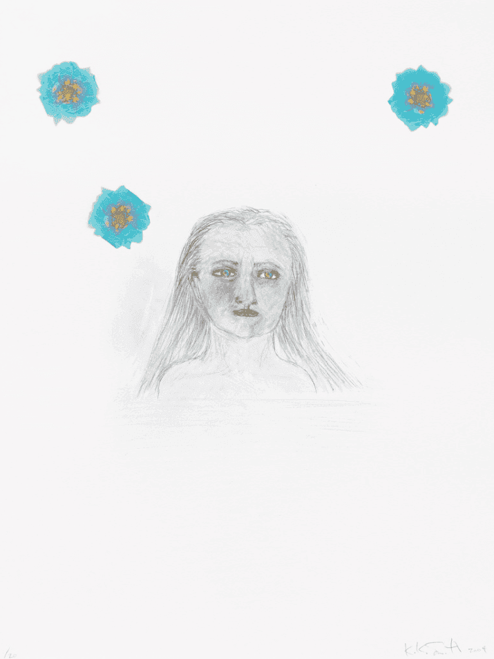 Kiki Smith, ‘Wading’, 2004, Print, Hand-coloured Iris print with tissue collage, null, Numbered