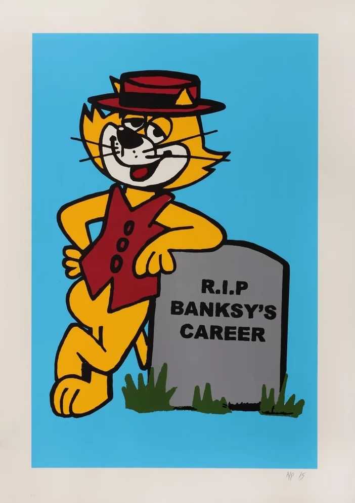 King Robbo, ‘Blue Top Cat (R.I.P Banksy's Career)’, 2010, Print, Silkscreen, Tripp Gallery, Numbered