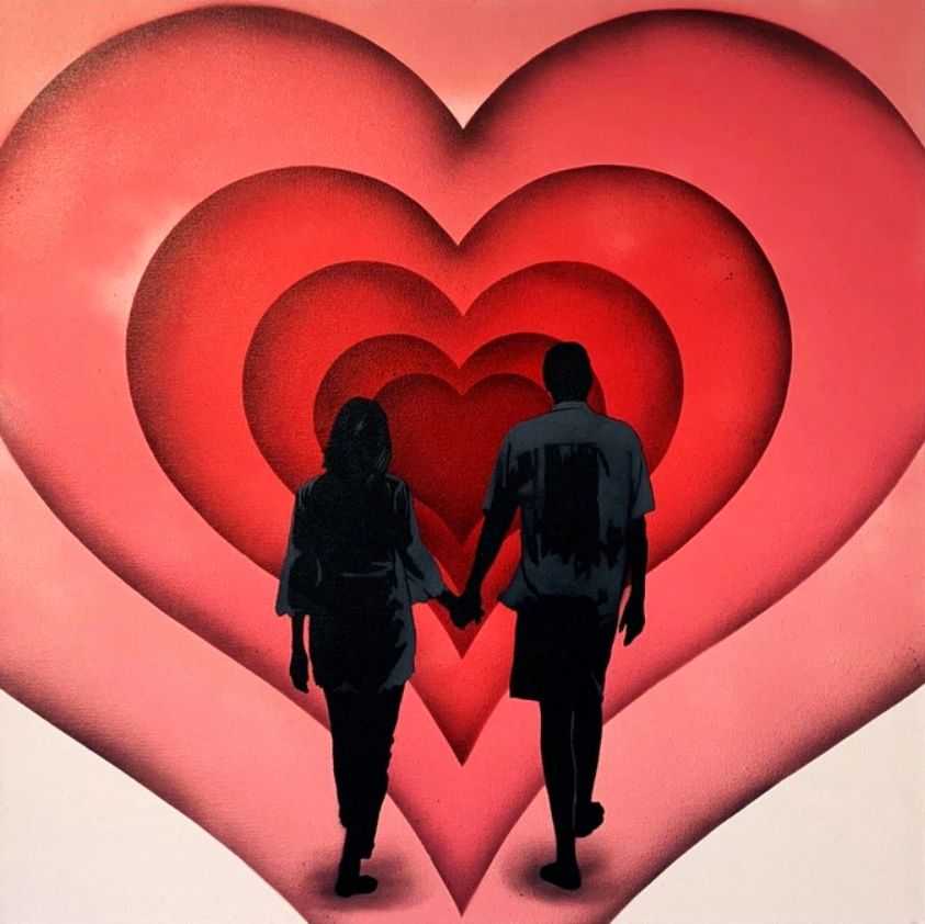 Kunstrasen, ‘Dare To Love’, 08-09-2020, Print, Mixed Medium Original on Canvas, 1 Drop Gallery, Handfinished
