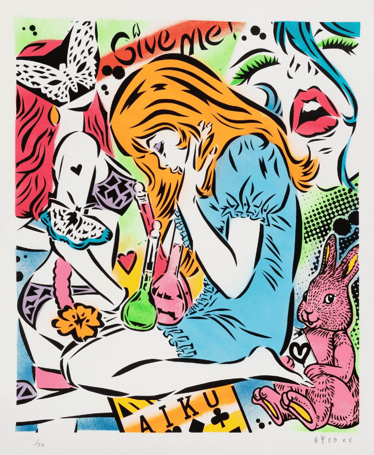 Lady Aiko, ‘Emotions (Orange)’, 2020, Print, Hand-painted stencil and screenprint in colors on Fine Art paper, 1xRUN, Numbered