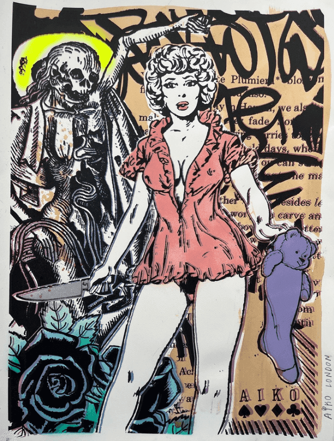 Lady Aiko, ‘Lady Kill (Background)’, 2008, Print, Screenprint on Paper, Hand-Finished by the Artist, Pictures On Walls, Numbered, Handfinished