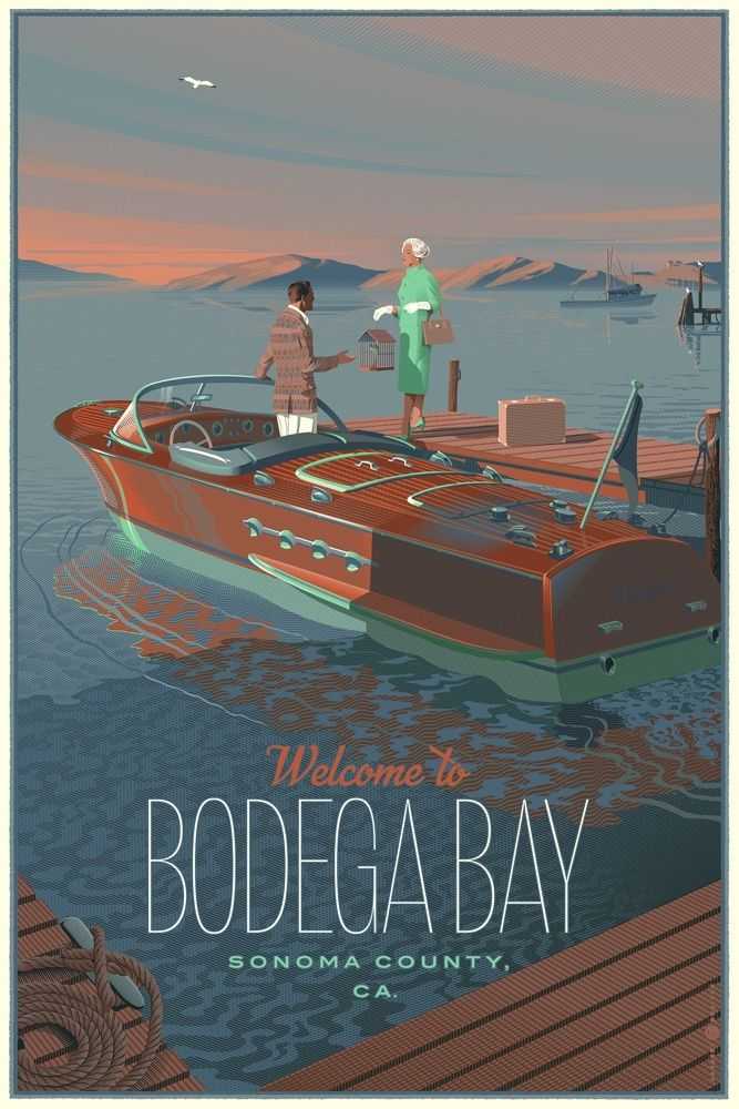 Laurent Durieux, ‘Welcome To Bodega Bay (First Edition)’, 2020, Print, 11 Colour Screen Print, Ford Craftsman Studios, 