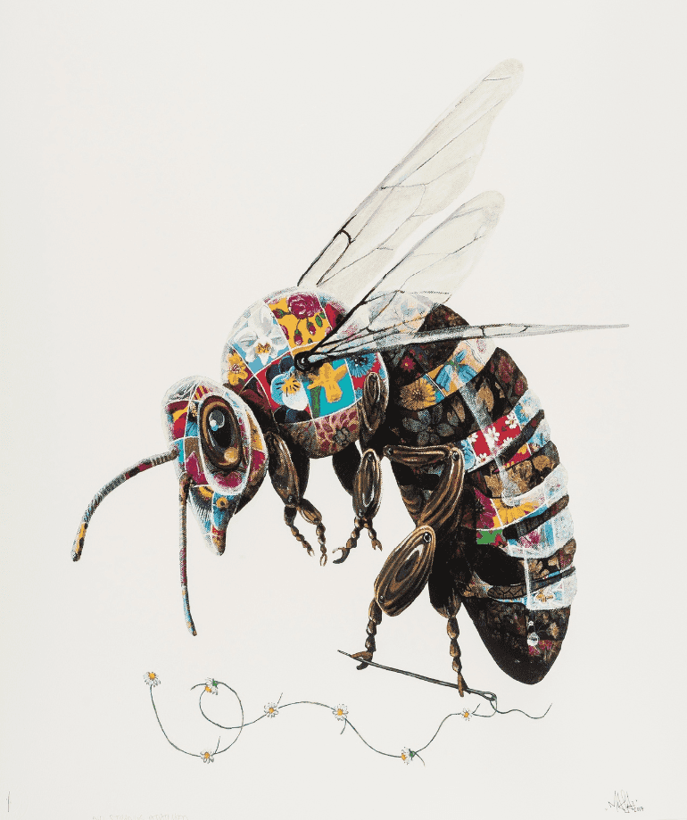 Louis Masai, ‘No Strings Attached’, 2017, Print, Unique screenprint in colours with hand-painted embellishments, Graffiti Prints, Numbered, Dated, Framed