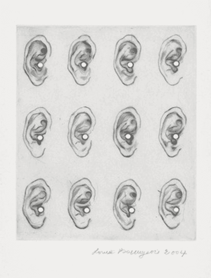 Louise Bourgeois, ‘Ears’, 2004, Print, Drypoint, with punched holes on smooth, wove handmade Nujabi paper, null, Numbered