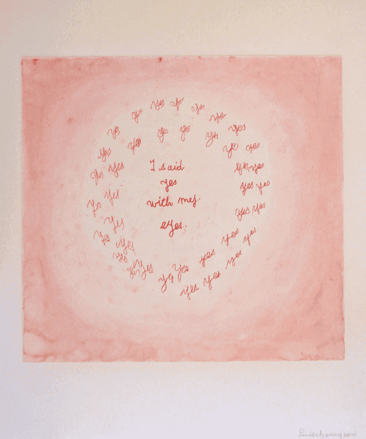 Louise Bourgeois, ‘I Said Yes with My Eyes’, 2004, Print, Watercolor, gouache, colored pencil and etching on handmade Dieu Donne paper, null, 