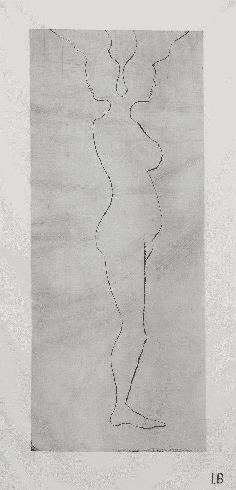 Louise Bourgeois, ‘Janus’, 2008, Print, Drypoint printed with tone on fabric with stitched initials, null, 