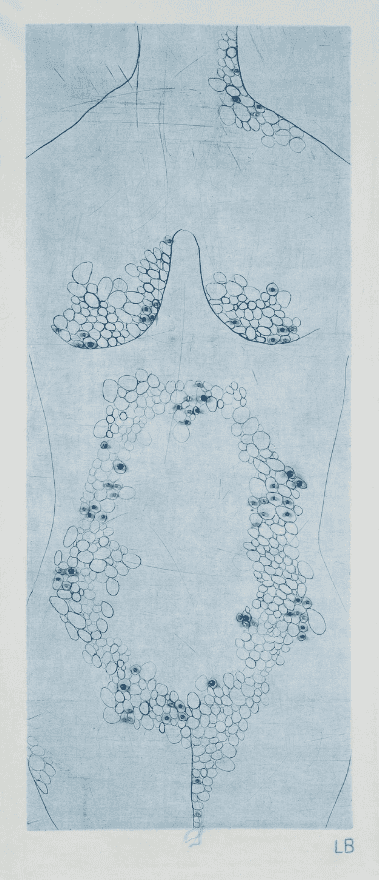 Louise Bourgeois, ‘Les Petites Sensations’, 2008, Print, Dry point on cloth with glass beads, null, 