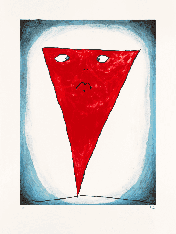 Louise Bourgeois, ‘The Guilty Girl is Fragile’, 2000, Print, Lithograph with Acrylic gloss varnish and Hand-coloring on Fabriano Tiepolo 250g, Judith Solodkin at Solo Impressions, Numbered, Dated