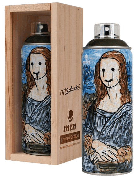 Madsaki, ‘Mona Lisa 3 Spray Can’, 2021, Collectible, MTN limited edition spray can with wooden display box complete with sliding acrylic window, Graffiti Shop, 