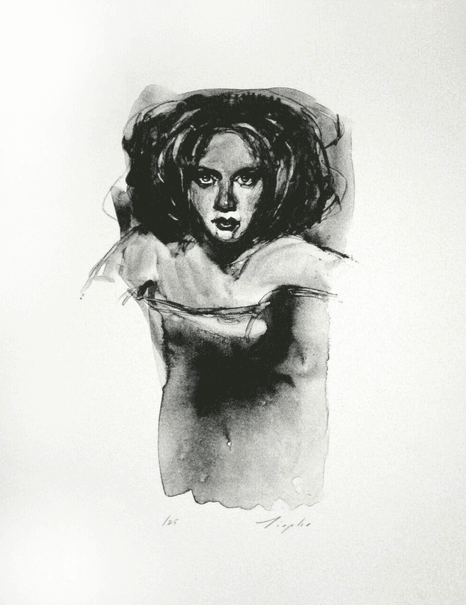 Malcolm T. Liepke, ‘Head Study with Washes’, 1996, Print, Hand-Drawn Lithograph, null, 