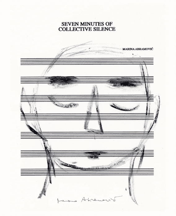 Marina Abramovic, ‘Seven Minutes of Collective Silence’, 2024, Print, 2-colour silkscreen, printed on 310gsm Somerset tub-size satin paper, null, Numbered, Dated