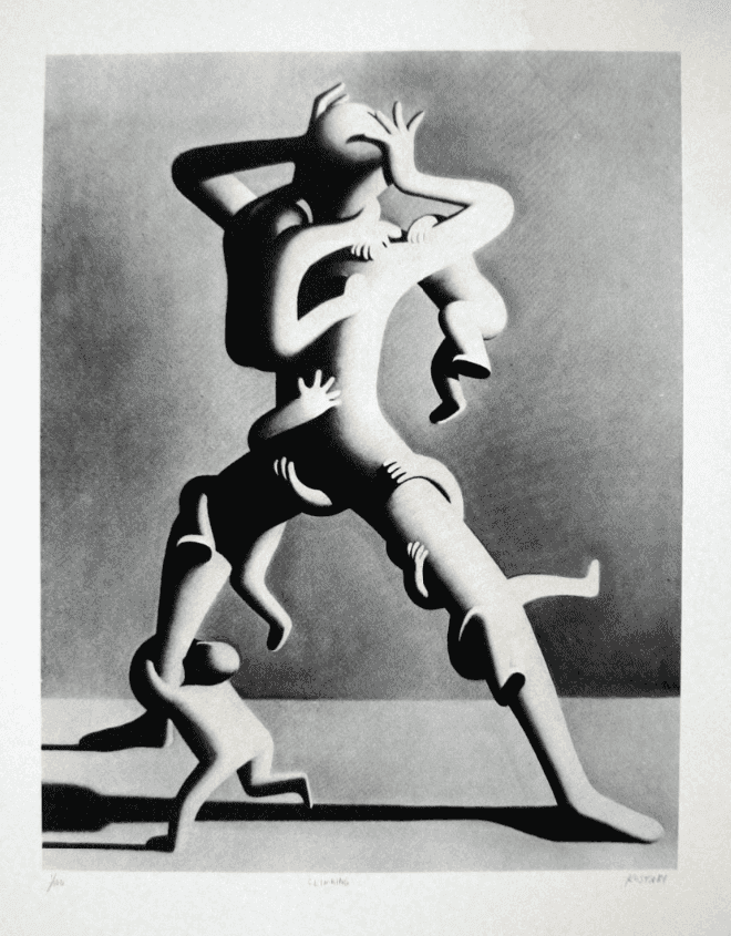 Mark Kostabi, ‘Climbing’, 1988, Print, Stone Lithograph, Self Released, Numbered