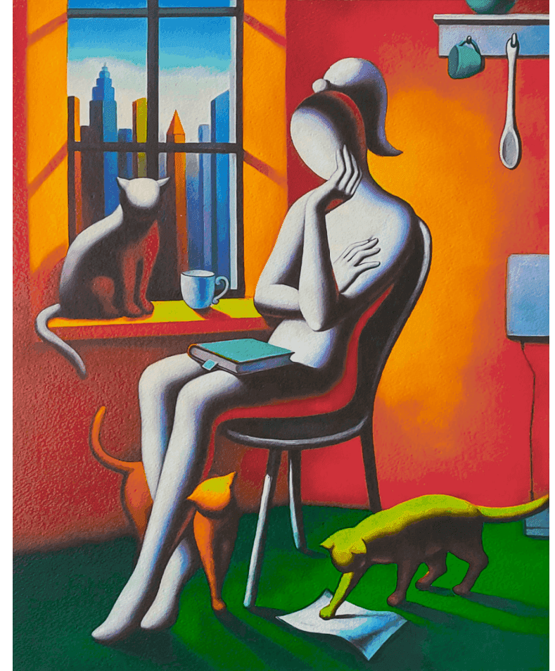 Mark Kostabi, ‘Feline Dreams’, 2023, Print, Giclée, null, Numbered
