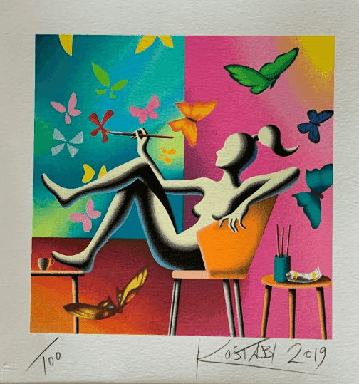 Mark Kostabi, ‘Flight of Fantasy’, 2019, Print, Serigraph, null, Numbered
