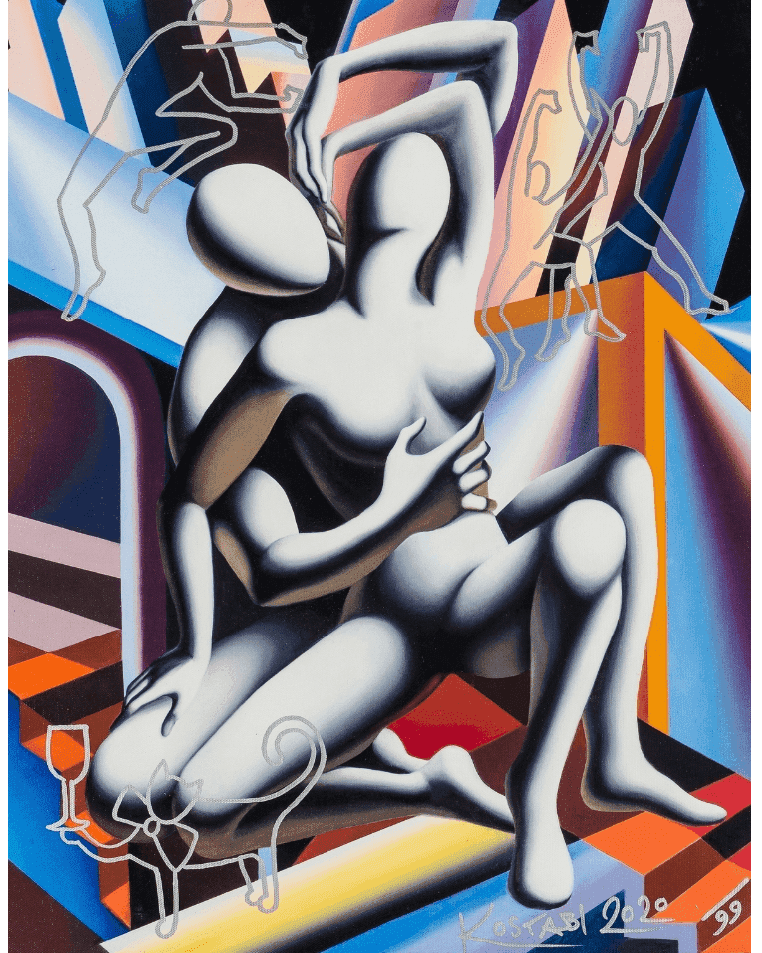 Mark Kostabi, ‘Power of Source’, 2020, Print, Giclée with oil pen additions in colours on canvas, null, Numbered