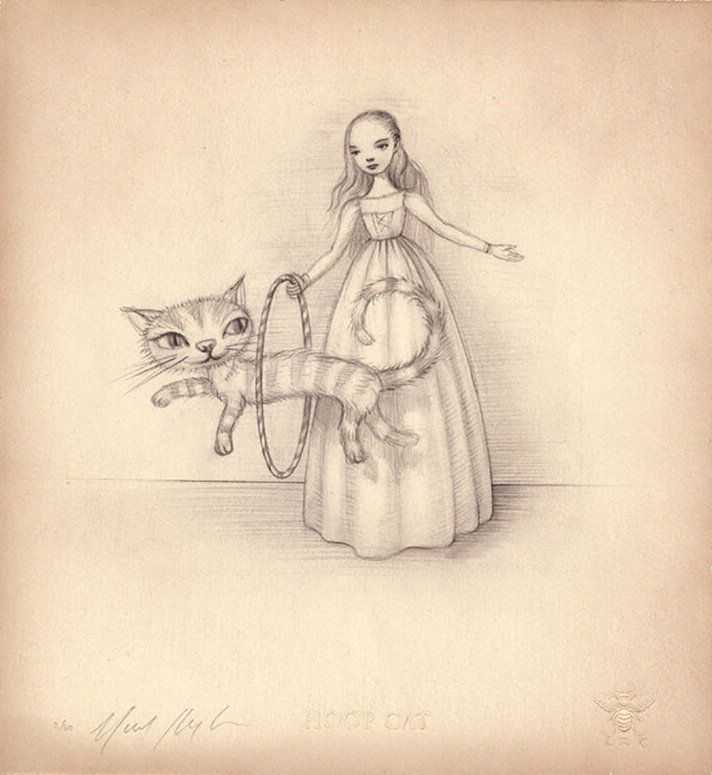 Mark Ryden, ‘Hoop Cat’, 2007, Print, Archival paper pigment, Porterhouse Fine Art Editions, Numbered