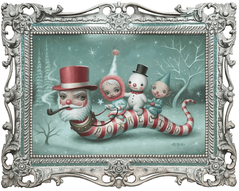 Mark Ryden, ‘Santa Worm’, 06-12-2018, Print, Die cut print, Porterhouse Fine Art Editions, Numbered, Framed