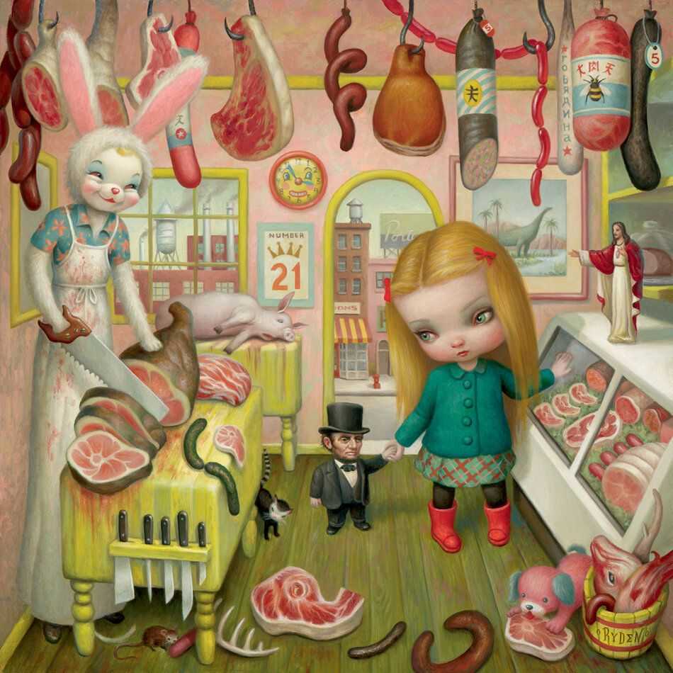 Mark Ryden, ‘The Butcher Bunny (Canvas)’, 2000, Print, Framed Canvas archival paper pigment, Porterhouse Fine Art Editions, Numbered, Framed