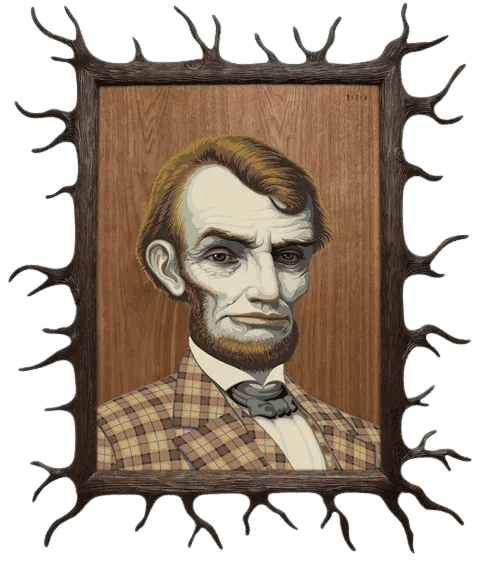 Mark Ryden, ‘Wood Lincoln’, 01-09-2012, Print, Serigraph, Pressure Printing, Numbered, Framed