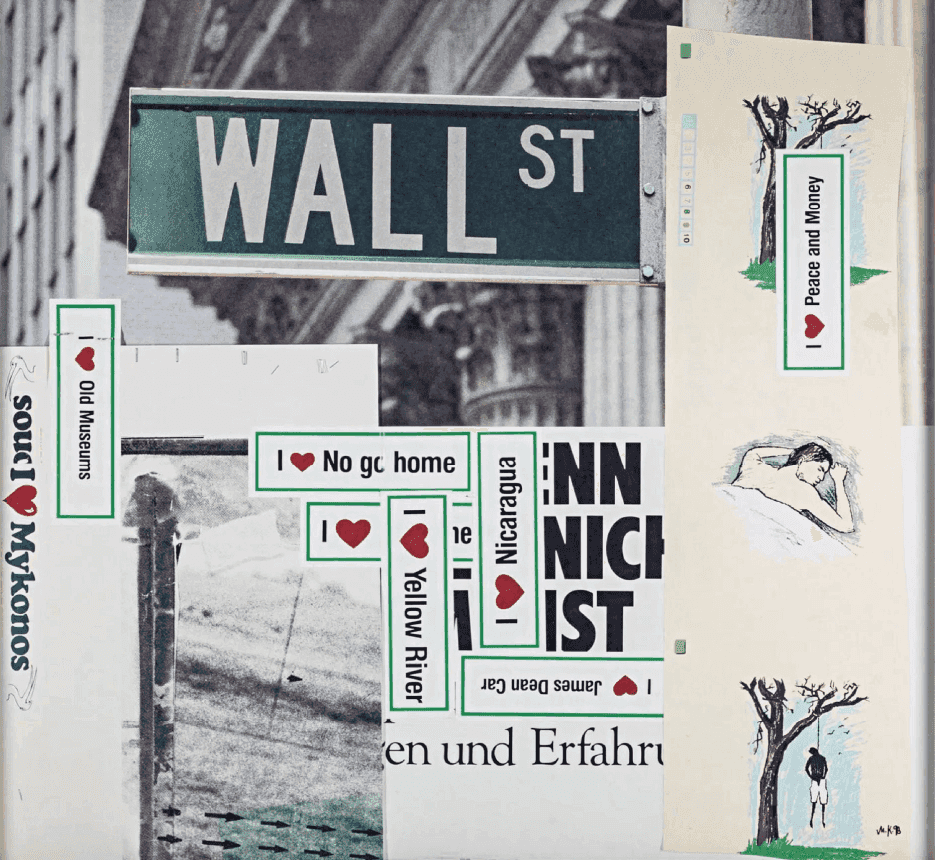 Martin Kippenberger, ‘Wall Street’, 1993, Print, Color lithograph and offset lithograph on board, Politischer Club Colonia für Studien und Aktionen zum Frieden, Dated