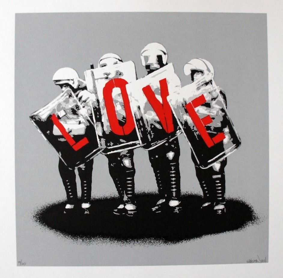 Martin Whatson, ‘Love Cops (Grey)’, 2011, Print, Silk screenprint, Graffiti Art Japan, Numbered, Dated