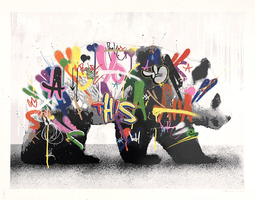 Martin Whatson, ‘Panda (Hand Finished)’, 2020, Print, hand-finished 24 colour screenprint on 300gsm Somerset Satin Paper with 24ct gold leaf, Graffiti Prints, Numbered, Dated, Handfinished