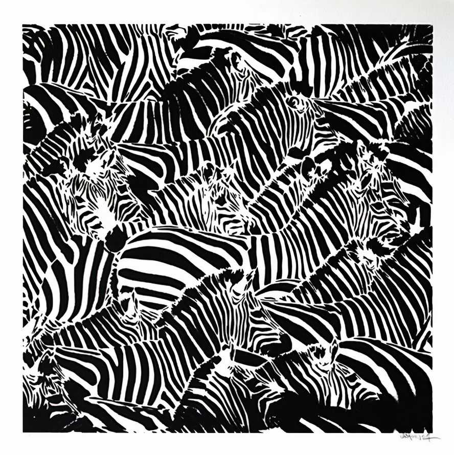 Martin Whatson, ‘Zebra's’, 2011, Print, 1 colour screenprint, Kawamatsu Gallery, Numbered, Dated