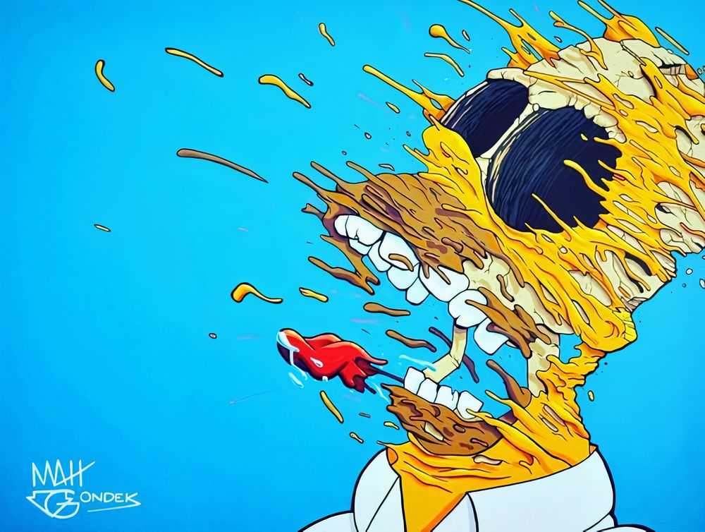 Matt Gondek, ‘Deconstructed Homer Print (Hand Embellished)’, 09-05-2017, Print, Pigment Print on Somerset Velvet Fine Art Paper, Silent Stage Gallery, Numbered, Handfinished