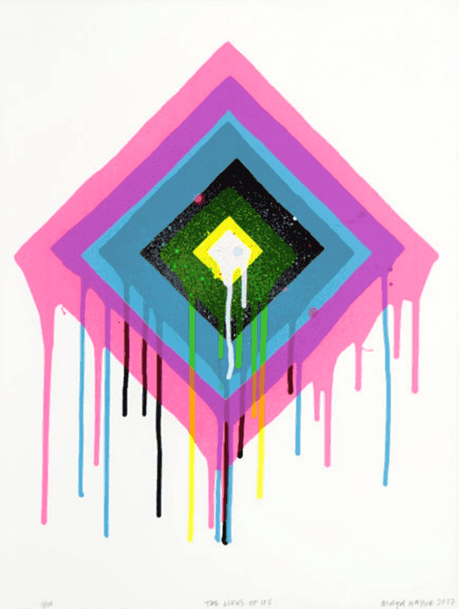 Maya Hayuk, ‘The Likes Of Us’, 2017, Print, Screenprint with spray paint in colors on Arches paper, null, Numbered, Dated