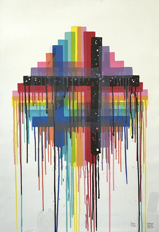 Maya Hayuk, ‘True Flag’, 2015, Print, Lithograph 10 colors printed with Marinoni machines and hand cut, null, Numbered, Dated