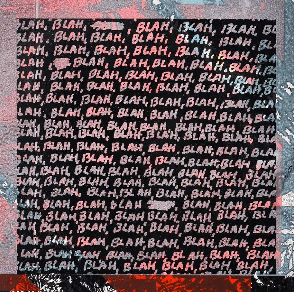 Mel Bochner, ‘Blah Blah Blah & Background Noise’, 2013, Print, Double-sided screen print in colours, Whitechapel Gallery, Numbered, Dated