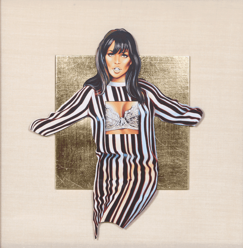 Mel Ramos, ‘Maidenform Molly’, 2014, Print, Lithograph mounted on Shaped Cardboard with Gold-Leaf, null, 