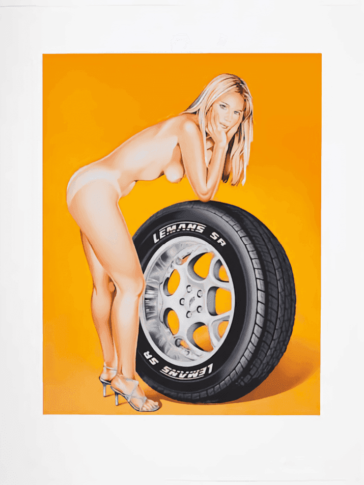 Mel Ramos, ‘Tyra Tire’, 2004, Print, Original Silkscreen print,  in 23 colours, Galerie Ernst Hilger, Numbered